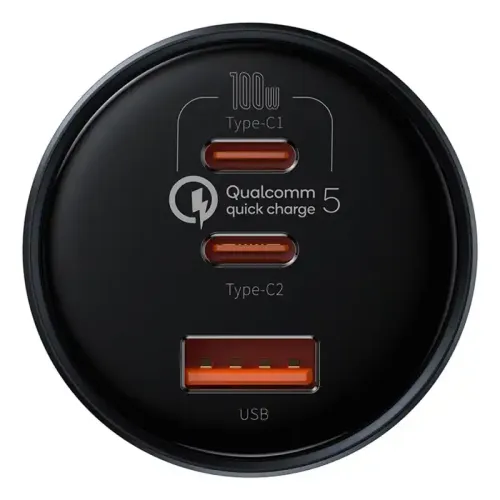 ładowarka samochodowa baseus qualcomm, usb, 2x usb-c, 160w (szara) na Arena.pl