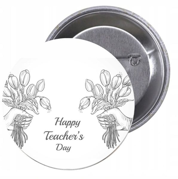 Przypinki buttony HAPPY TEACHER'S DAY badziki zdjęcie 1
