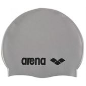 ARENA CZEPEK SILIKONOWY CLASSIC SILICONE SILVER BLACK BASEN TRENING