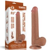 9'' sliding skin dual layer dong brown