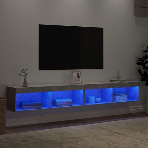 Szafki TV, z LED, 2 szt., szarość betonu, 100x30x30 cm na Arena.pl