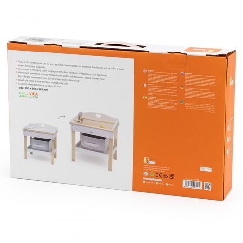 VIGA Drewniany Przewijak 2w1 Wanienka dla Lalek na Arena.pl