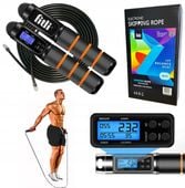 Skakanka REGULOWANA Z LICZNIKIEM Stalowa z Łożyskami Cossfit Fitness LCD