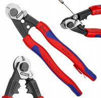 Nożyce do Cięcia Drutów i Lin Stalowych 190mm z Zaczepem KNIPEX 95 62 190 T