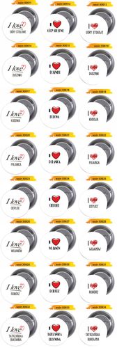 Przypinki buttony I LOVE SUCHA BESKIDZKA znaczki na Arena.pl