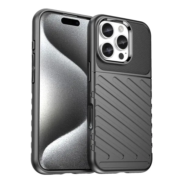 etui silikonowe thunder case do iphone 16 pro - czarne zdjęcie 1