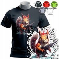 KOSZULKA T-SHIRT MĘSKI WZORY DO WYBORU - WIEWIÓRKA ZWIERZE KARABIN - XXL