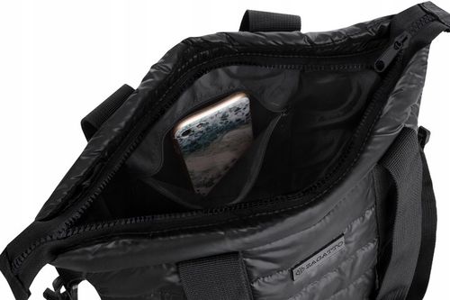 Czarna Torebka damska duża pojemna torba shopper na ramię pikowana na Arena.pl