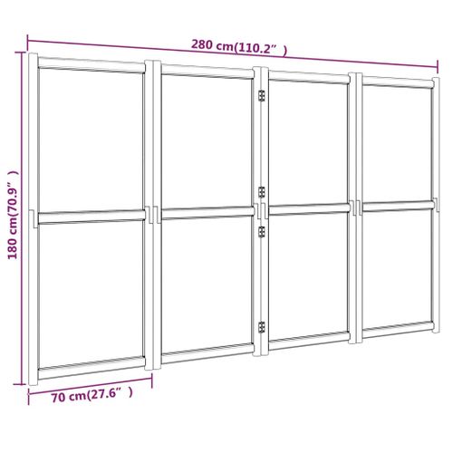 Parawan 4-panelowy, kremowy, 280 x 180 cm na Arena.pl