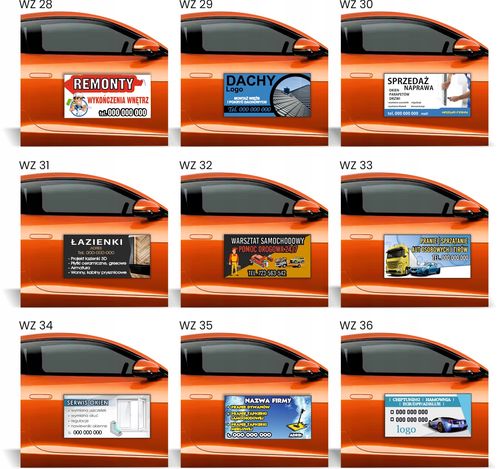 Magnes na samochód reklama magnetyczna GOTOWE WZORY OGRODZENIA BRAMY SIATKI na Arena.pl