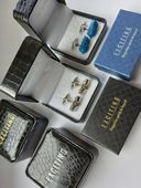 Tytanowe spinki do mankietów EXC Rakiety i Piłki Tenisowe w Etui na prezent