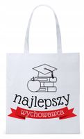 Dzień Nauczyciela Prezent Torba Eco Biała Shopper Z Nadrukiem Ze Zdjęciem