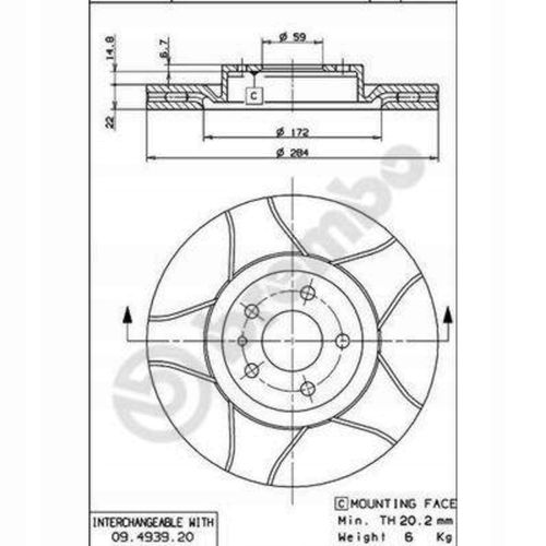TARCZA HAM PRZOD 284X22 V BREMBO na Arena.pl