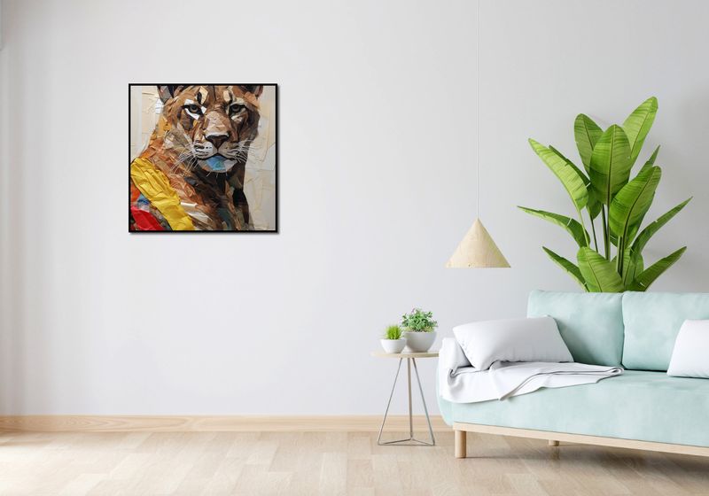 Plakat 70x70cm Papierowy Tygrys zdjęcie 4