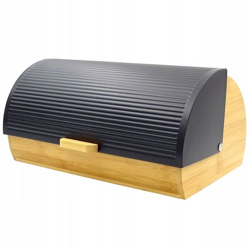 CHLEBAK NA PIECZYWO CHLEB BUŁKI POJEMNIK CZARNY BAMBUS DREWNIANY DUŻY na Arena.pl