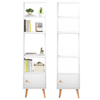 REGAŁ STOJĄCY JASNY DĄB NA KSIĄŻKI PÓŁKI WYSOKI SKANDYNAWSKI SŁUPEK SZAFA