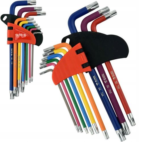 YATO ZESTAW KLUCZE IMBUSOWE TORX + IMBUS Z KULKĄ DŁUGIE T10-T50 1,5-10 18sz na Arena.pl
