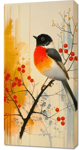 Obraz 50x100cm Jesienny Rudzik zdjęcie 1