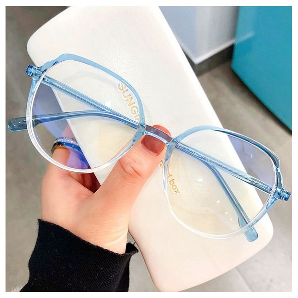 Okulary &Quot;Zerówki&Quot; Owal Złoto Błękit Ok242Wz1 zdjęcie 2