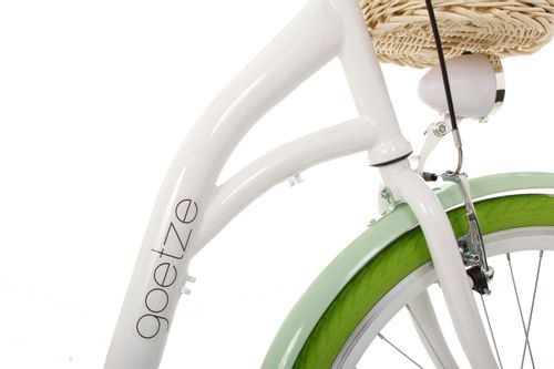 Damski rower miejski Goetze Style 26 3b + kosz / Biało-pistacjowy na Arena.pl