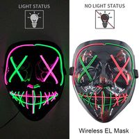 Maska LED neonowa straszna żółta – style 2