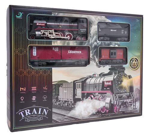 Kolejka Retro Z Funkcją Świateł, Dźwięku I Dymu 138Cm na Arena.pl