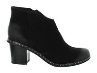 Badura Botki damskie - na słupku z zamkiem - rozmiar 36 - czarne zamszowe