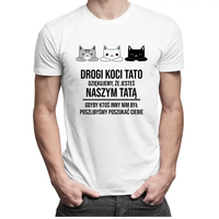 Drogi koci tato, dziękujemy, że jesteś naszym tatą - męska koszulka XS