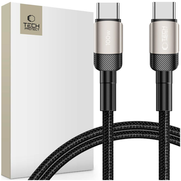 TECH-PROTECT ULTRABOOST EVO TYPE-C CABLE PD100W/5A 100CM TITANIUM zdjęcie 1