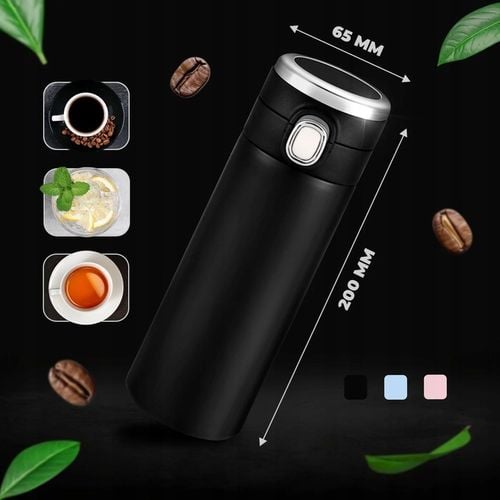 Kubek Termiczny Termos z Ustnikiem Wyświetlaczem LED 400ml Czarny + GRATIS na Arena.pl