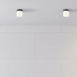 Łazienkowa lampa sufitowa Cayo 8055 szklana tuba biała czarna na Arena.pl