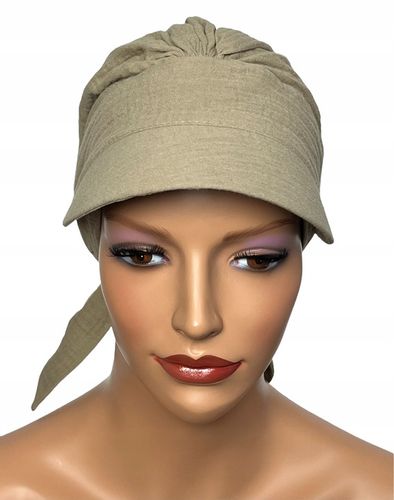 Turban chusta na lato z daszkiem Tess M-1 muślinu także po chemioterapii na Arena.pl