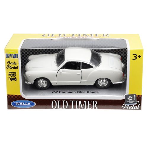 Model 1:34, VW Karmann Ghia Coupe, biały na Arena.pl