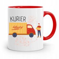 Kubek Czerwony Dla Kuriera Kurier Prezent Z Nadrukiem Ze Zdjęciem