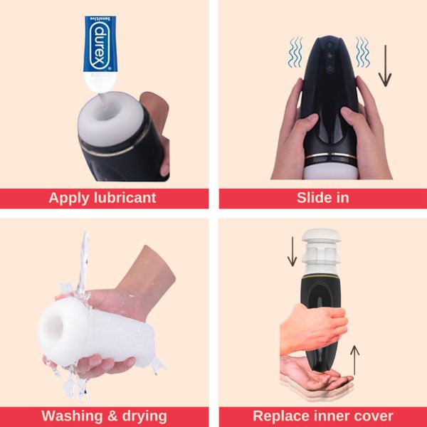 Masturbator - Nappex™ Branco Black - Premium Mastubators (10 Languages zdjęcie 9