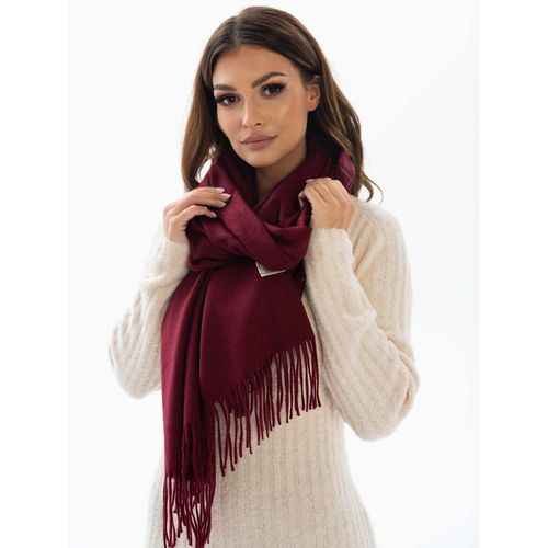 bordowy szalik na zimę z ciepłej tkaniny - peterson na Arena.pl