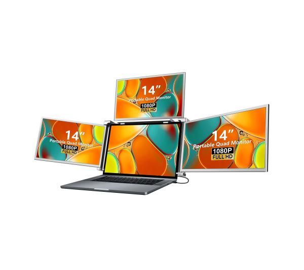 Monitory do laptopa Extralink Triple Screen S680 14" Full HD IPS zdjęcie 1
