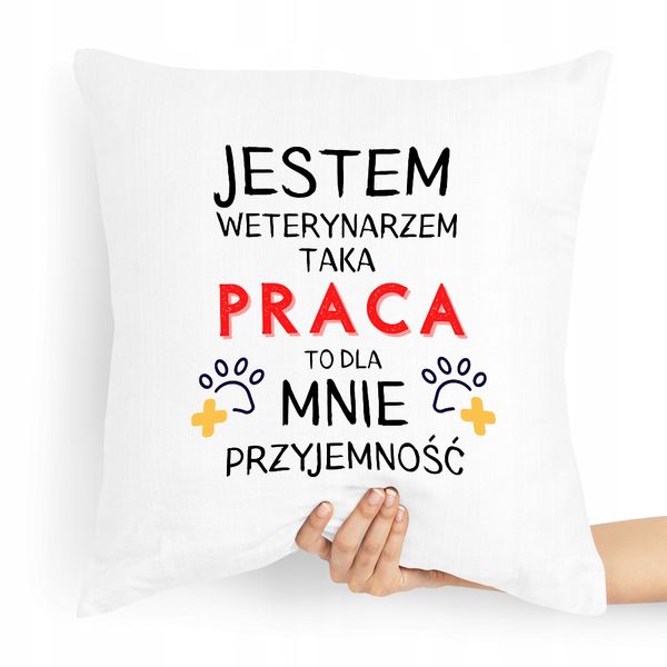 Poduszka Prezent Dla Weterynarza Jestem Z Nadrukiem Ze Zdjęciem zdjęcie 1
