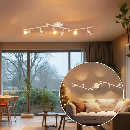 Lampa Sufitowa Oprawa Halogenowa 6X Gu10 Spot Ruchoma Regulowana Reflektor na Arena.pl