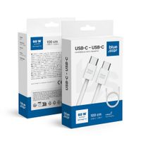Kabel USB C do USB C Blue Star 6A 60W QC4.0 1 m Q28 biały