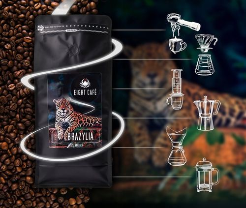 Kawa Mielona Świeżo Palona 100% Arabica Brazylia 500G Eight Cafe na Arena.pl
