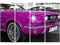 120CM 80 OBRAZ 4 ELEM RÓŻOWY MUSTANG ŚCIENNY