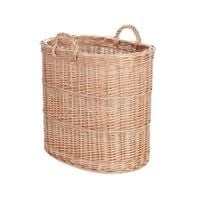 Wiklinowy Owalny Kosz Kominkowy 55x35 H50/57 cm