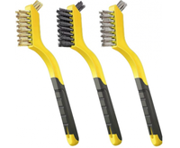 Szczotka stalowa mosiężna druciana nylonowa zestaw 3 szczotek drucianych