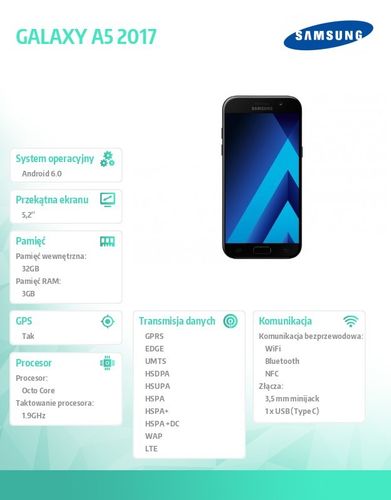 Samsung GALAXY A5 2017 BLACK na Arena.pl