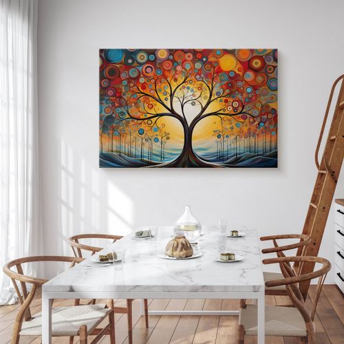Obraz Canvas Do Salonu Abstrakcja Malowane Wzory Drzewo Boho 70cm x 50cm na Arena.pl
