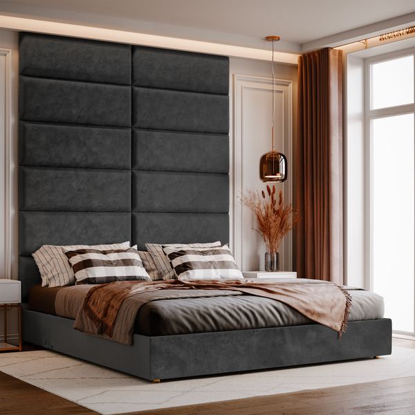 Panel Tapicerowany Ścienny Grafitowy 50cm x 15cm zdjęcie 5