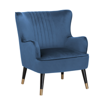 Fotel uszak welurowy niebieski VARBERG