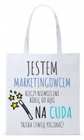 Torba Biała Eco Shopper Dla Marketingowca Prezent Z Nadrukiem Ze Zdjęciem