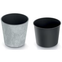 doniczka okrągła urbi round beton effect duro250e, 25x25cm, kolor beton